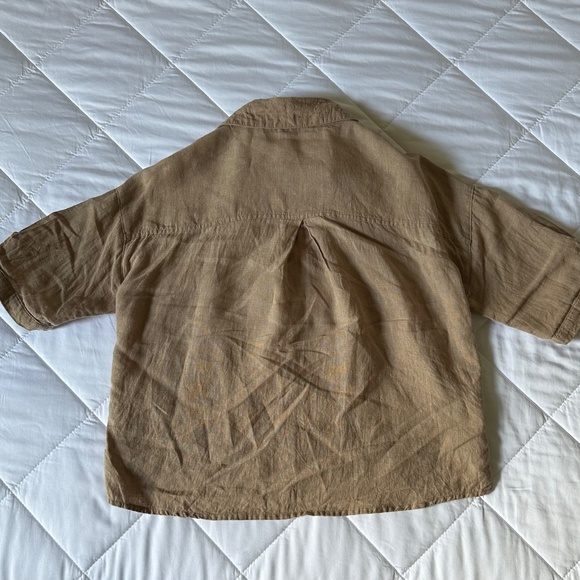 ~ Mod Ref Dawn Linen Button Down Shirt in Tan Small~ - Picture 5 of 9